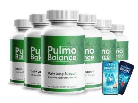 Pulmo Balance supplement bottles